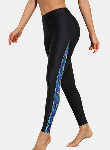 Geometric High Waist Swim Leggings